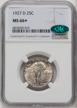 1927-D 25C CAC Standing Liberty Quarter NGC MS66+