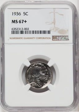 1936 5C Buffalo Nickel NGC MS67+ (764652009)