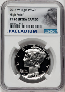2018-W $25 Palladium NGC PF70 (764307005)