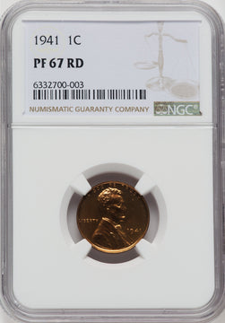 1941 1C RD Proof Lincoln Cent NGC PR67