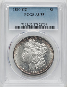1890-CC $1 Morgan Dollar PCGS AU55