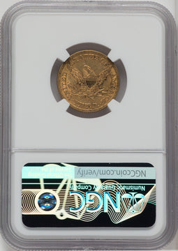 1856 $5 CAC Liberty Half Eagle NGC AU55