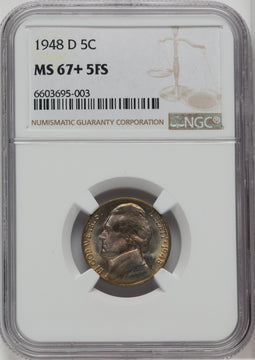 1948-D 5C FS Jefferson Nickel NGC MS67+