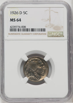 1926-D 5C Buffalo Nickel NGC MS64