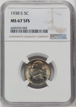 1938-S 5C FS Jefferson Nickel NGC MS67