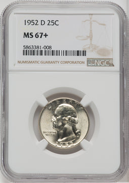 1952-D 25C Washington Quarter NGC MS67+
