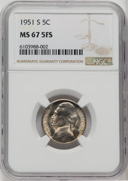 1951-S 5C FS Jefferson Nickel NGC MS67