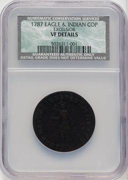 1787 New York Excelsior Copper Indian and Eagle BN Colonials CSN VF20