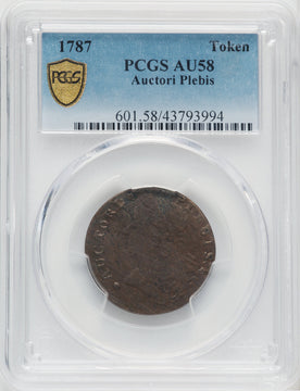 1787 Auctori Plebis Token BN Colonials PCGS AU58