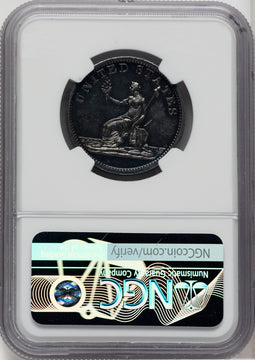 1783 Washington & Independence Cent Draped Bust No Button Silver Restrike Colonials NGC MS63