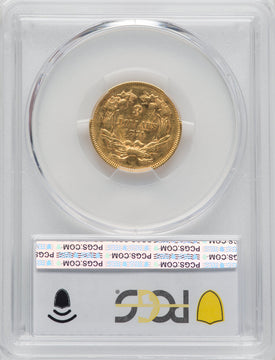 1874 $3 Three Dollar Gold Pieces PCGS AU53