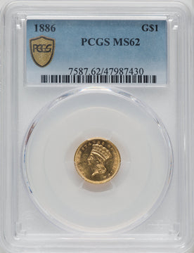 1886 G$1 Gold Dollar PCGS MS62