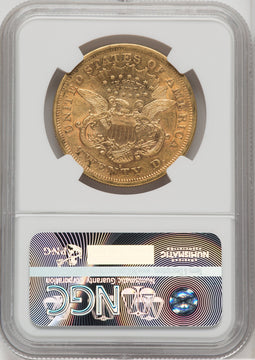 1876-S $20 Liberty Double Eagle NGC AU50
