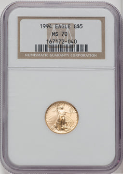 1994 $5 Tenth-Ounce Gold Eagle NGC MS70