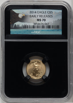 2014 $5 Tenth-Ounce Gold Eagle First Strike NGC MS70