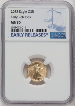 2022 $5 Tenth Ounce Gold Eagle FS NGC MS70