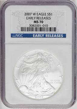 2007-W Silver Eagle Early Releases NGC MS70