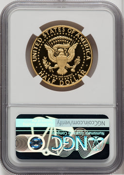 2014-W 50C Kennedy Gold 50th Anniversary Mike Castle Signature Proof Kennedy Half Dollar NGC PR70