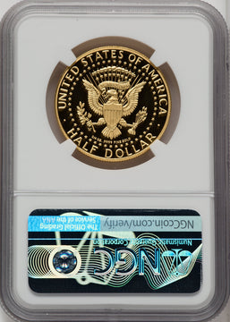 2014-W 50C Kennedy Gold 50th Anniversary 1st Day of Issue Proof Kennedy Half Dollar NGC PR70