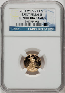 2014-W $5 Tenth-Ounce Gold Eagle First Strike NGC PF70