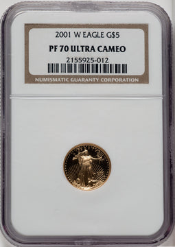 2001-W $5 Tenth-Ounce Gold Eagle NGC PF70