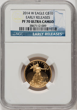 2014-W $10 Quarter-Ounce Gold Eagle First Strike NGC PF70