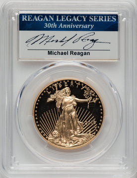 2016-W $50 One-Ounce Gold Eagle 30th Anniversary Michael Reagan/Gold Foil PCGS PR70