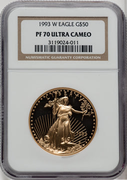 1993-W $50 One-Ounce Gold Eagle NGC PF70