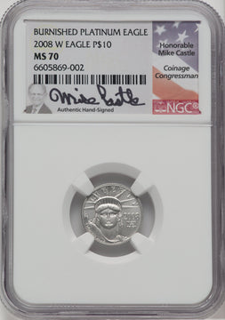 2008-W $10 Tenth-Ounce Platinum Eagle Statue of Liberty NGC MS70