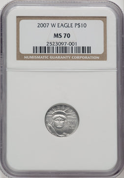 2007-W $10 Tenth Ounce Platinum NGC MS70
