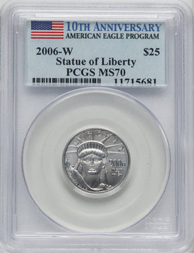2006-W $25 Quarter-Ounce Platinum Eagle Burnished PCGS SP70