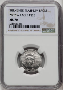2007-W $25 Quarter-Ounce Platinum Eagle Burnished NGC MS70