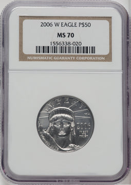 2006-W $50Half-Ounce Platinum Eagle Burnished NGC MS70