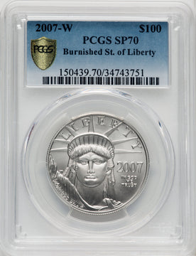 2007-W $100 One-Ounce Platinum Eagle Burnished PCGS SP70
