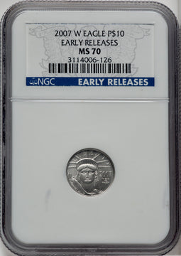 2007-W $10 Tenth Ounce Platinum Eagle NGC MS70