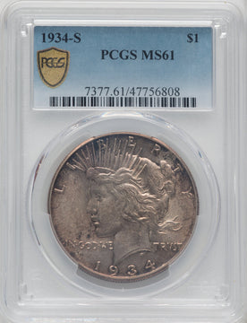 1934-S $1 Peace Dollar PCGS MS61
