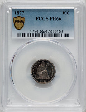 1877 10C Proof Seated Dime PCGS PR66