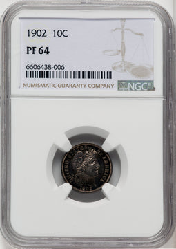 1902 10C Proof Barber Dime NGC PR64