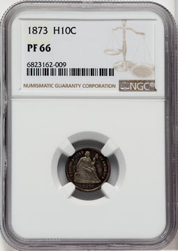 1873 H10C Proof Seated Half Dime NGC PR66