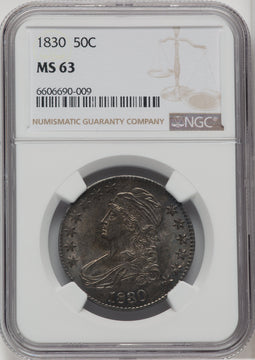 1830 50C Large 0 Bust Half Dollar NGC MS63