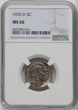 1935-D 5C Buffalo Nickel NGC MS66