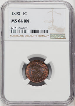 1890 1C BN Indian Cent NGC MS64