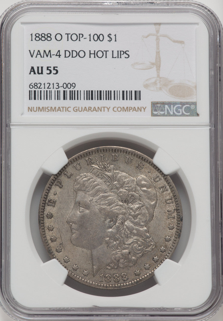 1888-O $1 Hot Lips VAM-4 Morgan Dollar NGC AU55 | LCR Coin