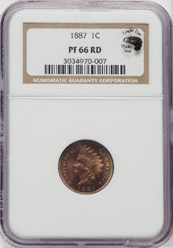 1887 1C RD Proof Indian Cent NGC PR66