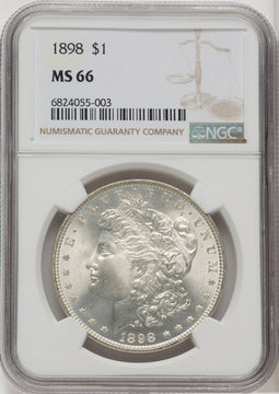 1898 $1 Morgan Dollar NGC MS66