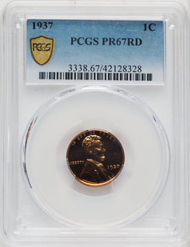 1937 1C RD Proof Lincoln Cent PCGS PR67