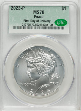 2023 $1 Peace First Day of Issue Modern Commemoratives CACG MS70