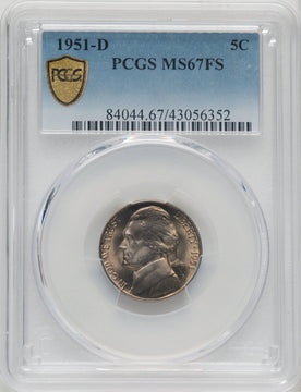 1951-D 5C FS Jefferson Nickel PCGS MS67