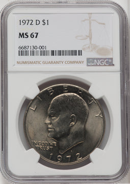 1972-D $1 Eisenhower Dollar NGC MS67
