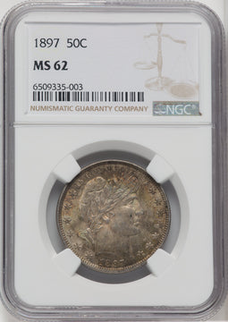 1897 50C Barber Half Dollar NGC MS62